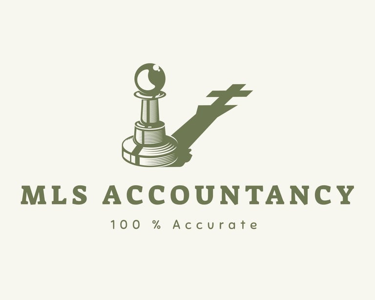 MLS Accountancy logo featuring a chess pawn and checkmark with 100% Accurate tagline